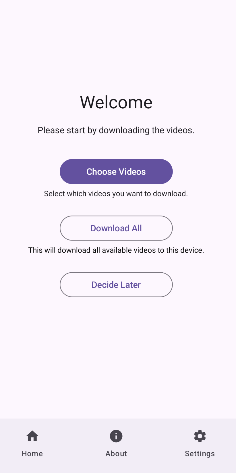 WWHFC App User Welcome Screen